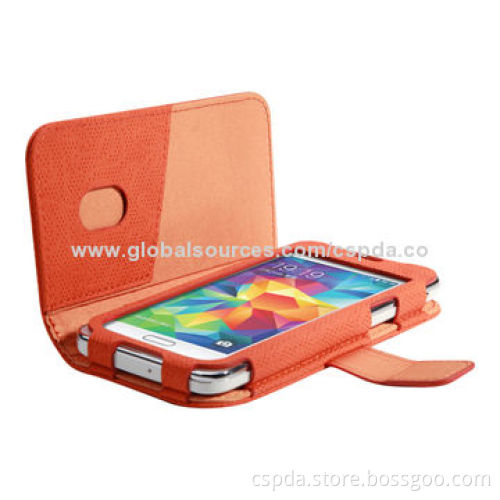 Elegant Flower PU Folio Cases for Samsung Galaxy S5 Mini with Card Slot, All Colors Available